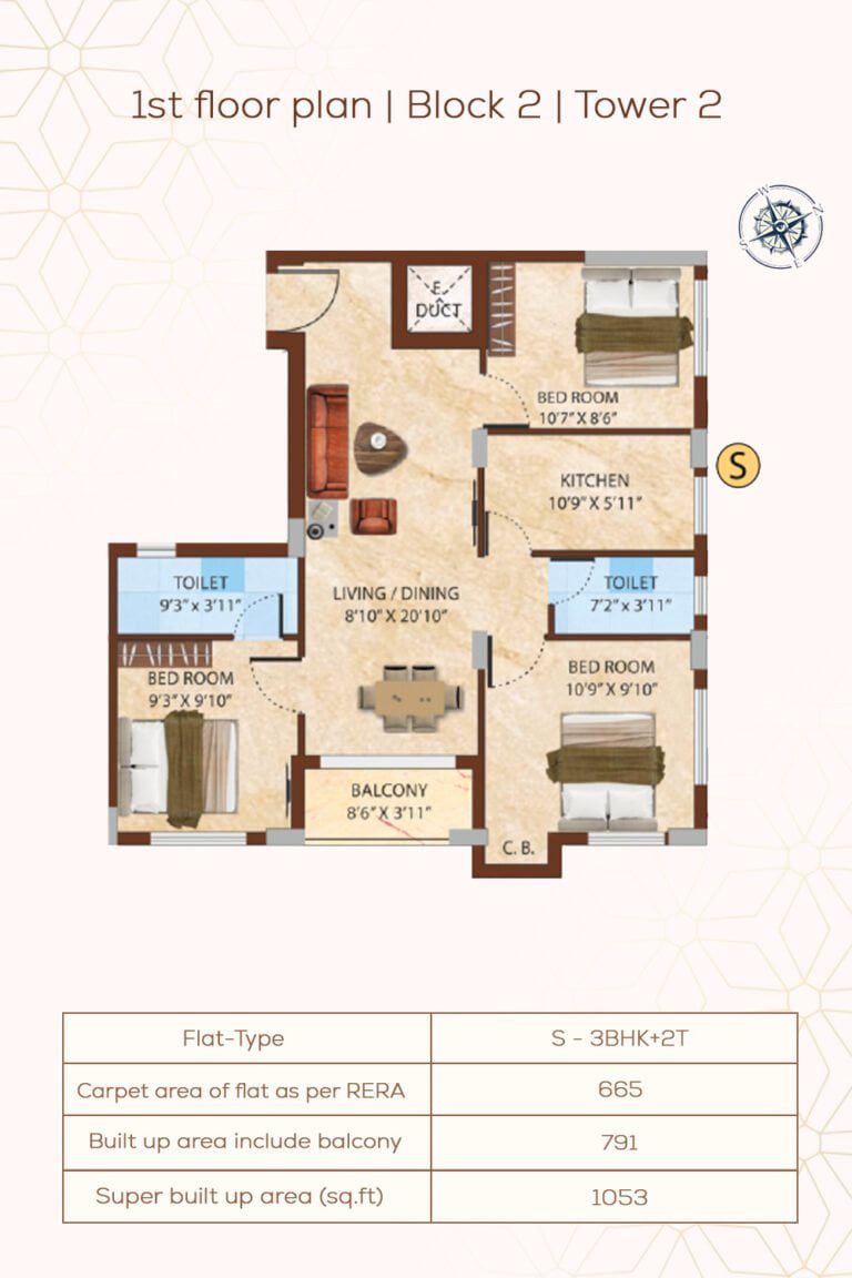 1st Floor plan | Block2 | Tower2