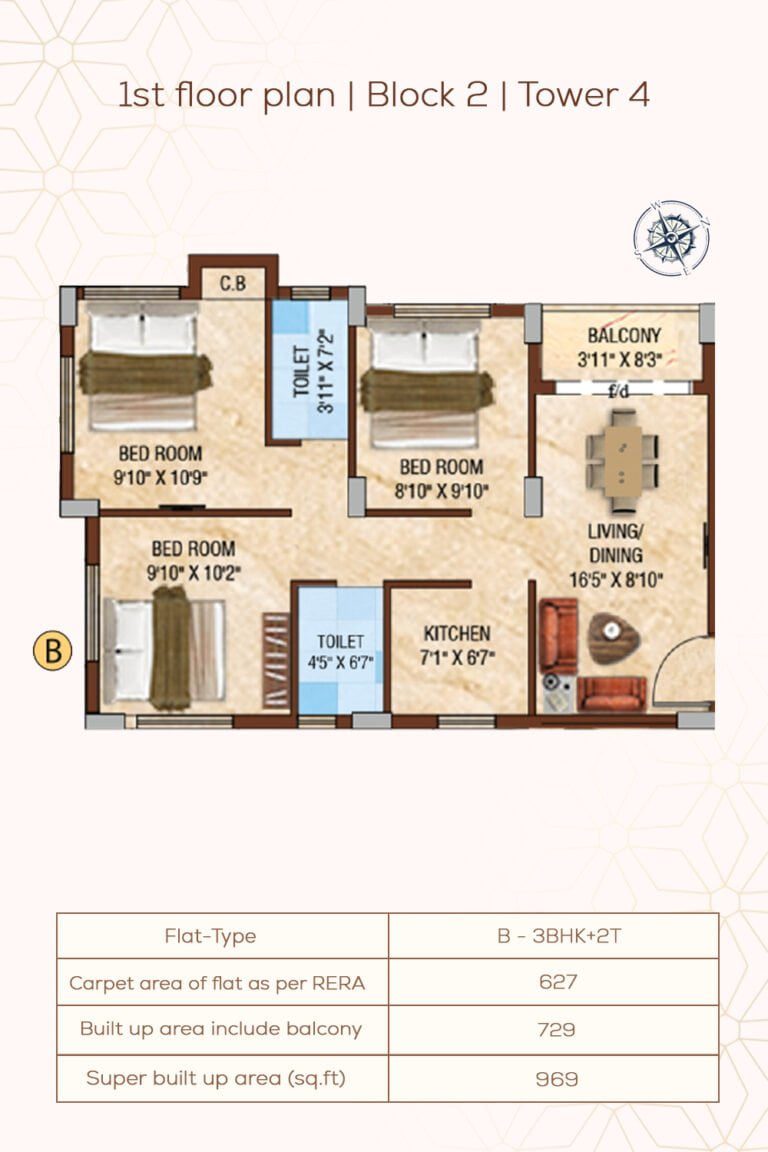 1st Floor plan | Block2 | Tower4