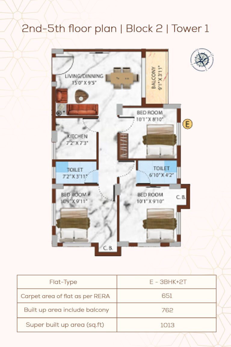 2nd-5th Floor Plan | Block2 | Tower1