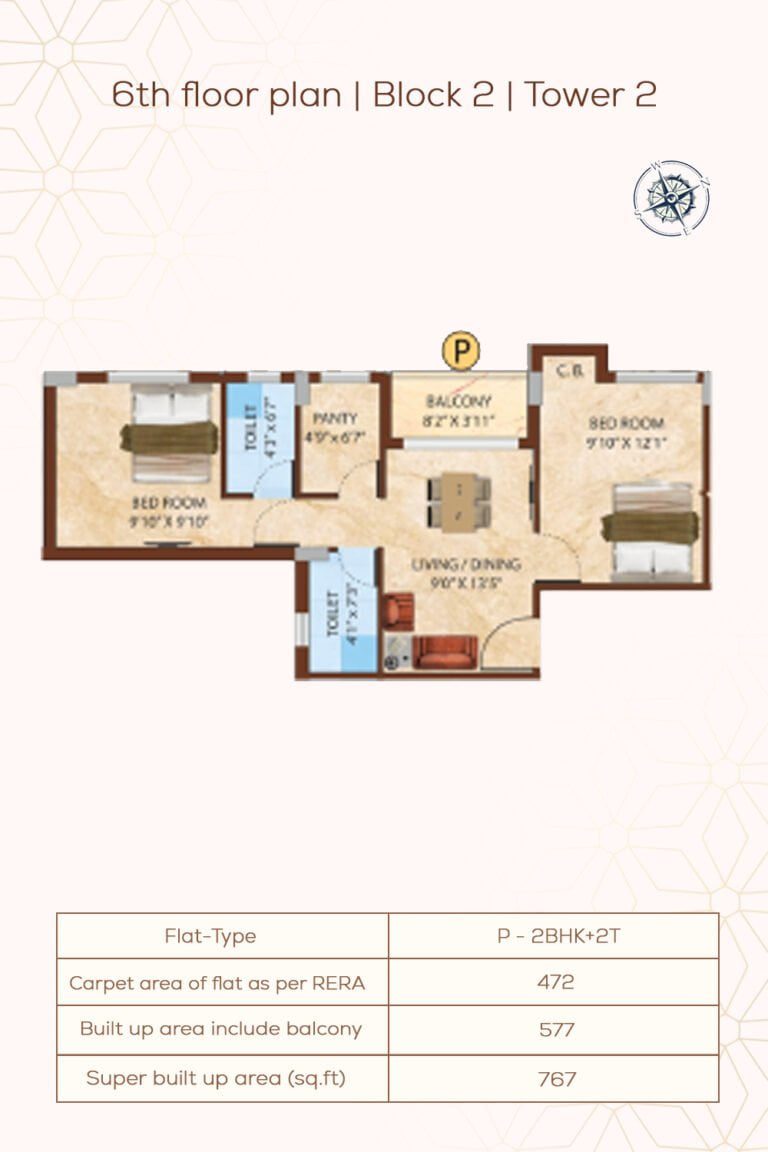 6th Floor Plan | Block2 | Tower2
