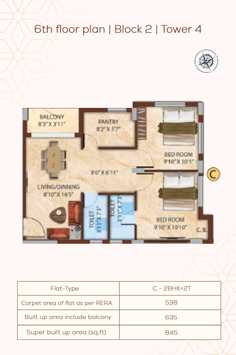 6th Floor Plan | Block2 | Tower4